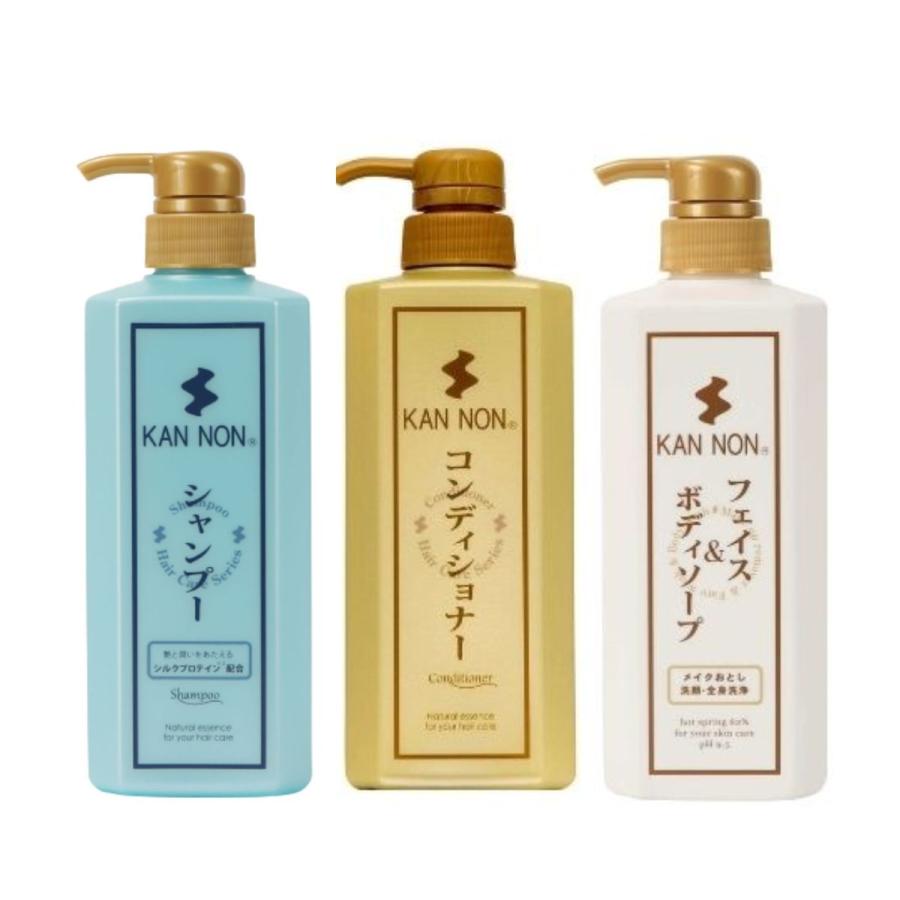 お得な観音温泉ヘア＆ボディケアセット】 シャンプー 本体700ml＋