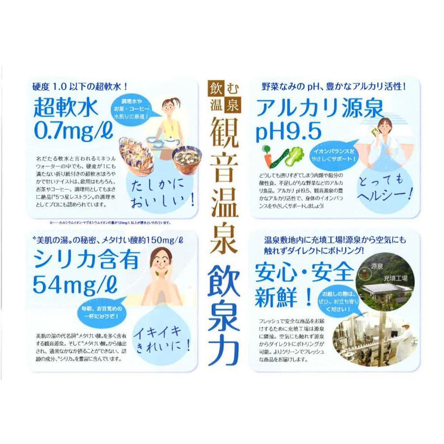 【ゴーゴーセール】【温泉コスメサンプル付】観音温泉 飲む温泉 500ml×24本【4ケース】国産 ミネラルウォーター 備蓄用【1回のご注文でサンプル1セット】の画像