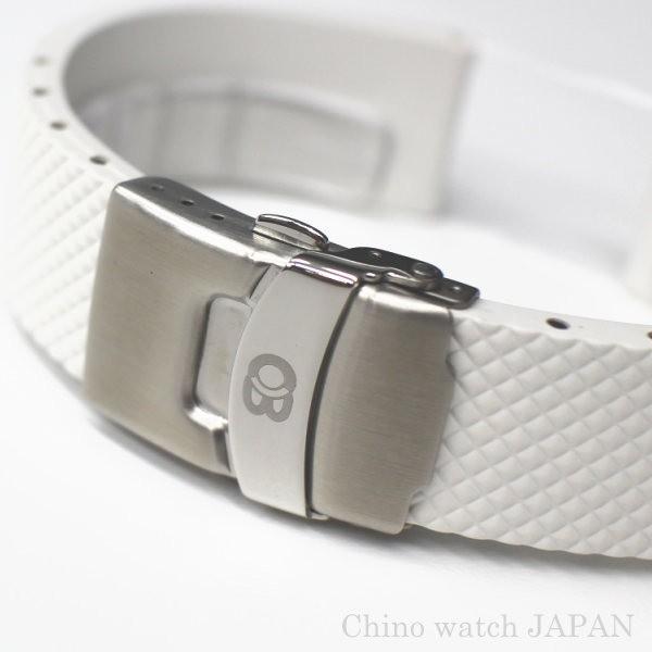 時計ベルト バンド BC ボネット・シンチュリーニ ラバーべルト 20mm WHITE Dバックルモデル 送料無料の画像