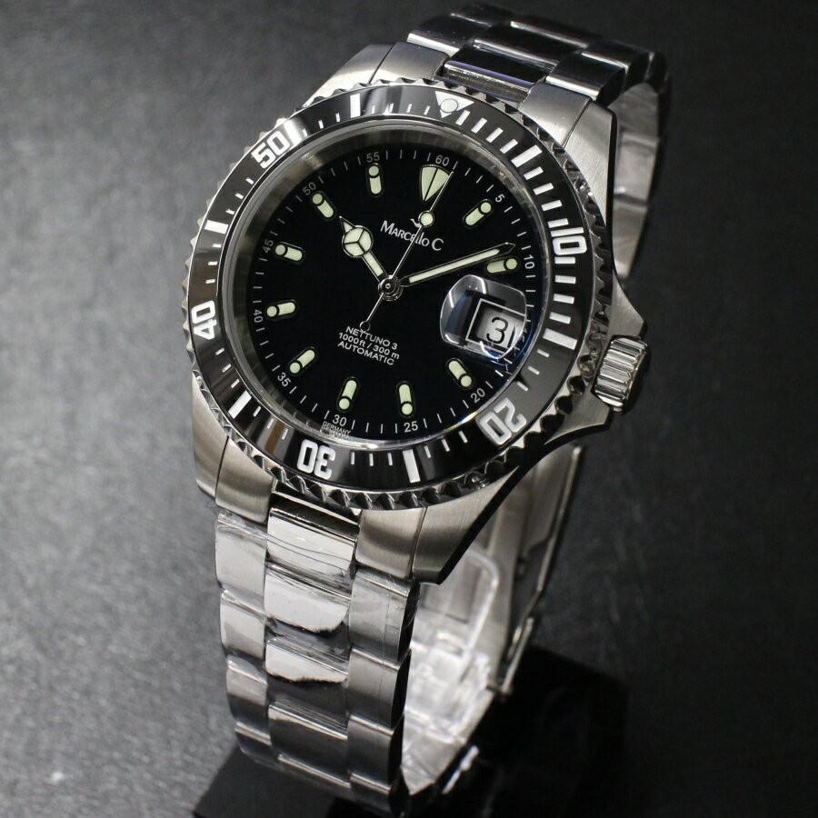 MarcelloC Nettuno3 腕時計 BLACK 自動巻き 2028.2 メンズ腕時計 送料