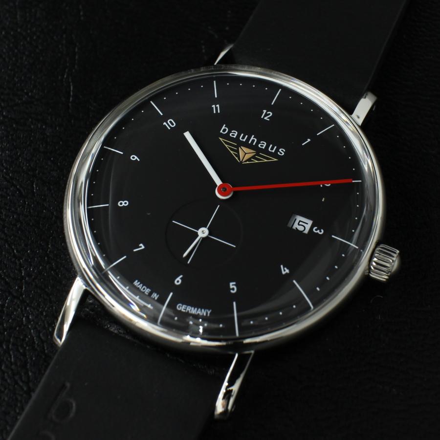 バウハウス 腕時計 BAUHAUS 2130-2QZ BLACK クォーツ ドイツ時計 送料無料の画像