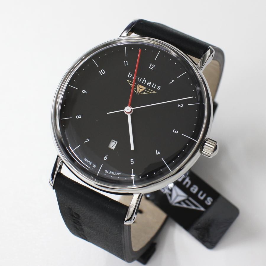 バウハウス 腕時計 BAUHAUS 2140-2QZ BLACK クォーツ ドイツ時計 送料無料の画像