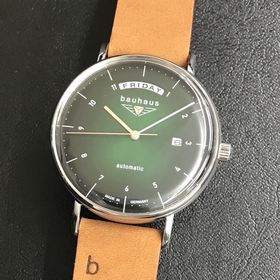 バウハウス 腕時計 BAUHAUS 2162-4AT ダークグリーン 自動巻き ドイツ 