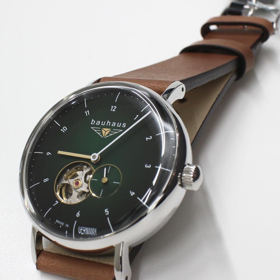 バウハウス 腕時計 BAUHAUS 2166-4AT グリーン 自動巻き ドイツ時計 送料無料の画像