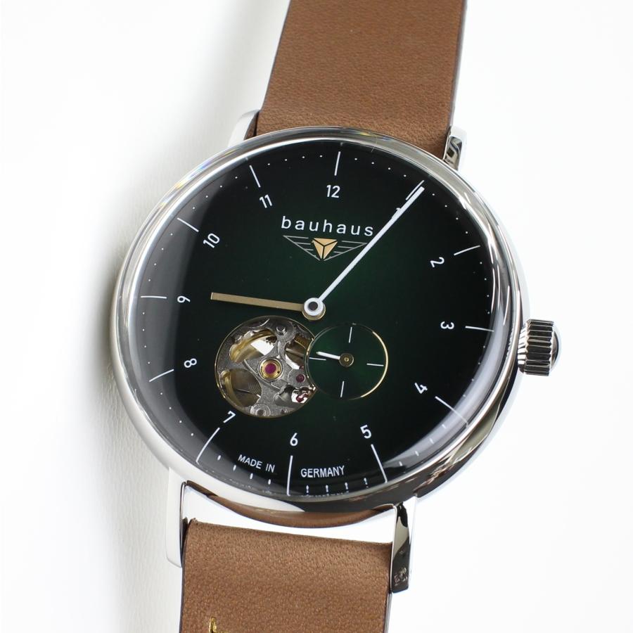 バウハウス 腕時計 BAUHAUS 2166-4AT グリーン 自動巻き ドイツ時計 送料無料の画像