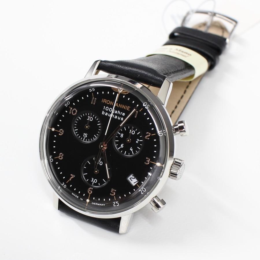 アイアンアニー IRON ANNIE 腕時計 バウハウス 100周年記念 流通限定モデル 5096-2QZ BLACK クロノグラフ クォーツ