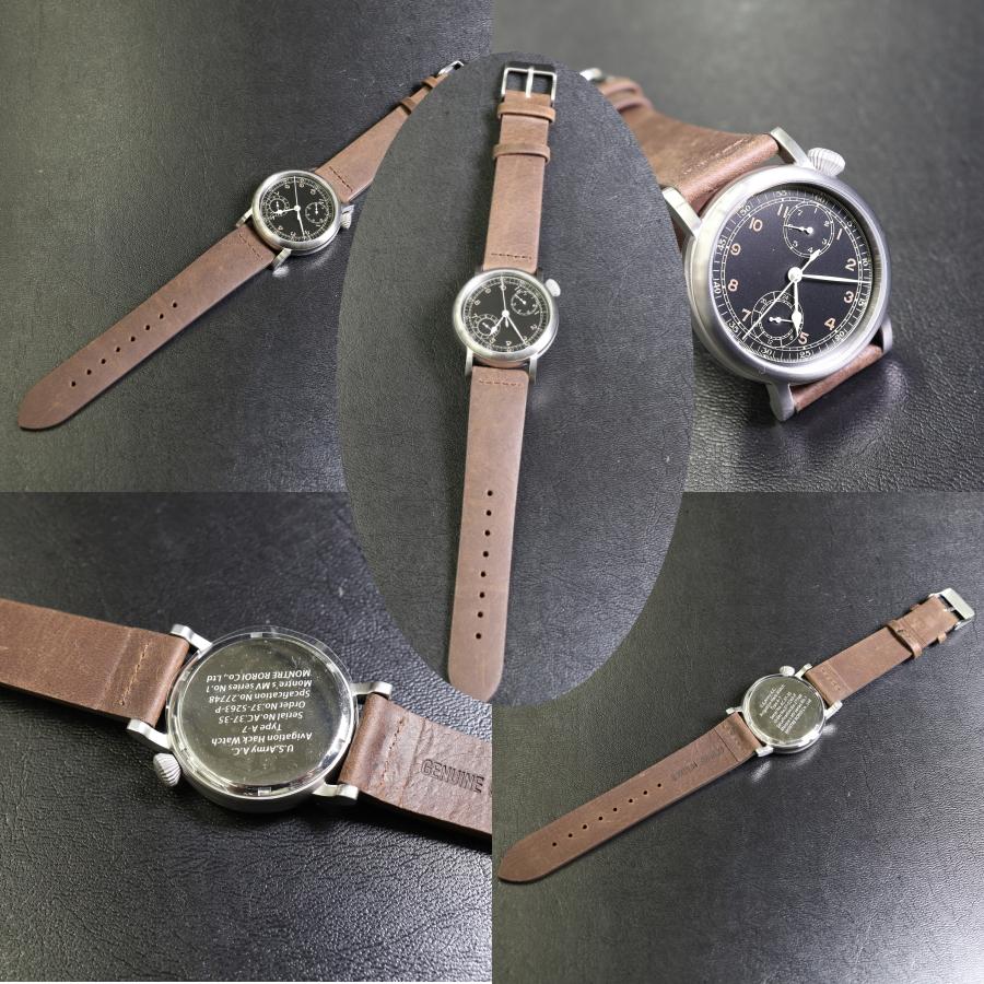 M.R.M.W. TYPE A-7 Aviation Hack Watch Black クォーツ 腕時計 時計 送料無料の画像