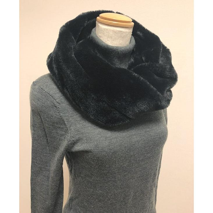 スヌード ブラック もこもこした毛並みが見た目にもあったかいフェイクファースヌード マフラー ストール レディース トレンド コーデ Bk Nines 通販 Yahoo ショッピング