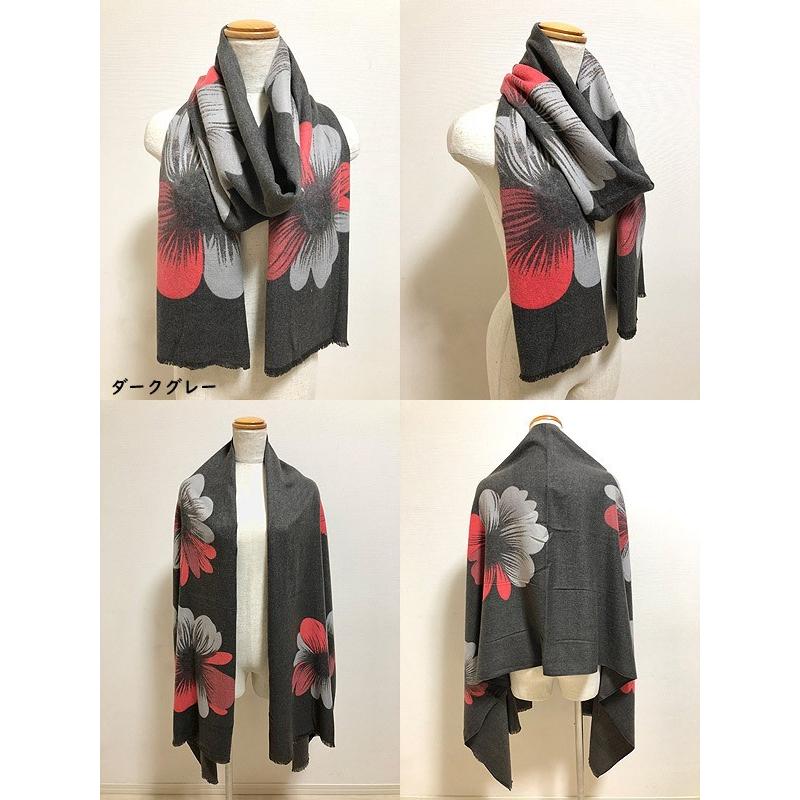 ストール マーガレットの花モチーフがオトナのフェミニンを誘う大判