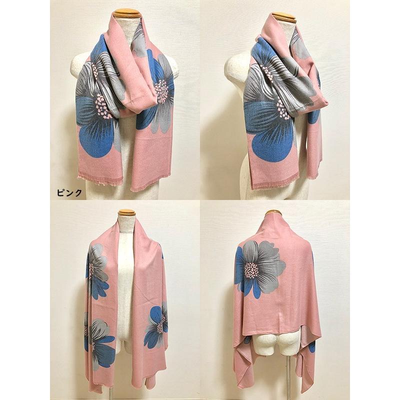 ストール マーガレットの花モチーフがオトナのフェミニンを誘う大判