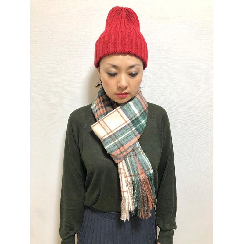 ウール混紡 チェック柄マフラー マフラー ウール混素材がうれしい♪トラディショナルなチェック柄