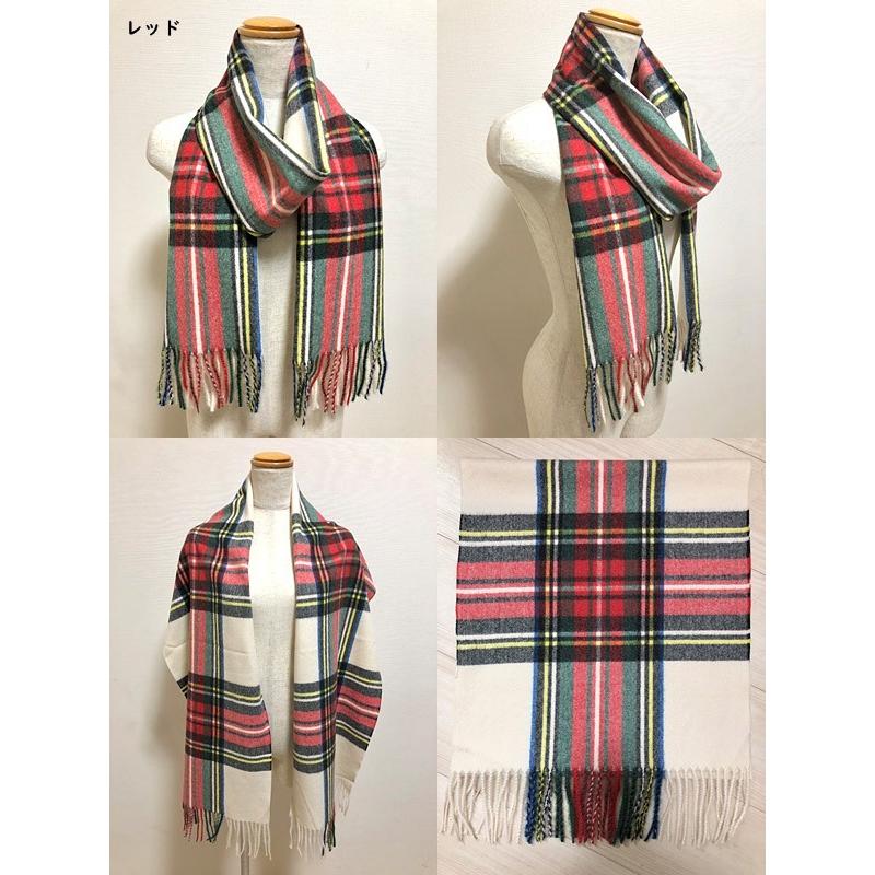 マフラー ウール混素材がうれしい♪トラディショナルなチェック柄