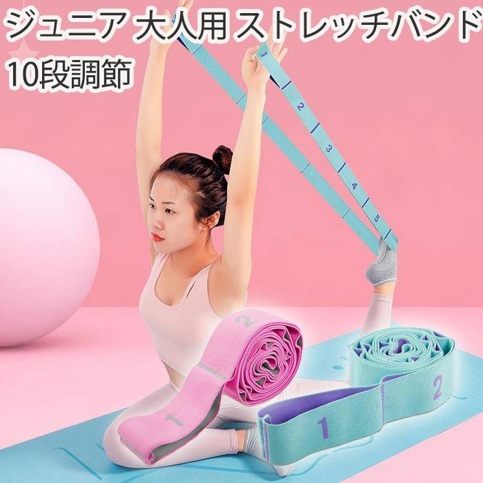 ストレッチバンド 新体操 バレエレッスンに 10段調節 ストレッチ ゴム