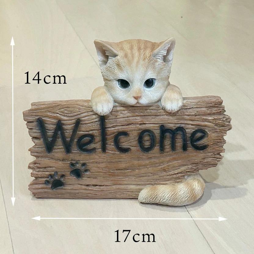 猫のウェルカムボード ウェルカムオブジェ ねこ かわいい チェーン付き