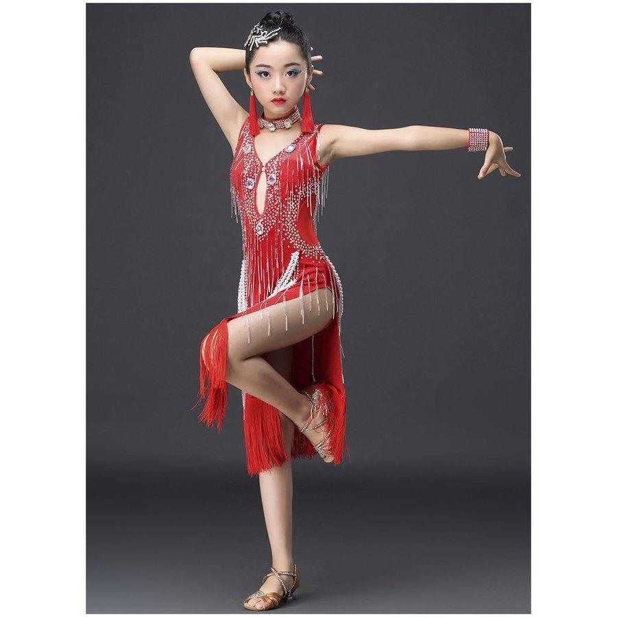 ダンス用衣装 ワンピース 膝下 袖なし ノースリーブ ダンス用ドレス ダンスウエア ダンスウェア セクシー フェイクパール ビジュー ラインストーン 