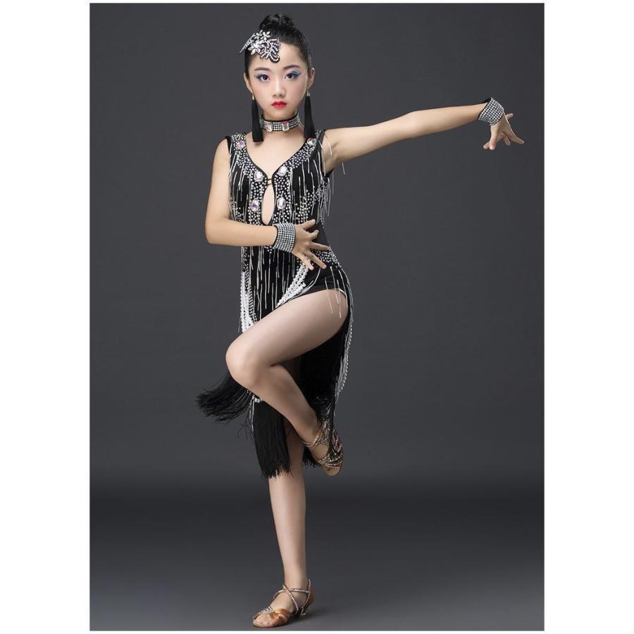 ダンス用衣装 ワンピース 膝下 袖なし ノースリーブ ダンス用ドレス ダンスウエア ダンスウェア セクシー フェイクパール ビジュー ラインストーン 