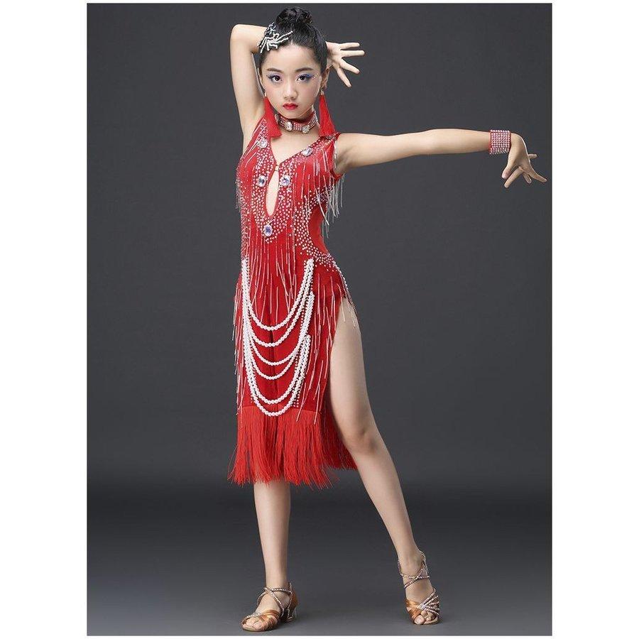 ダンス用衣装 ワンピース 膝下 袖なし ノースリーブ ダンス用ドレス ダンスウエア ダンスウェア セクシー フェイクパール ビジュー ラインストーン 