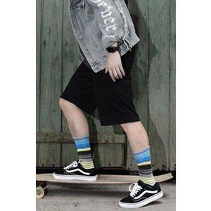 クルーソックス メンズ 靴下 ソックス ハイソックス 運動 スポーツ カラフル ボーダー 綿 ストリート レトロ おしゃれ ギフト プレゼント 春夏 新作 送料無料 売れ筋商品