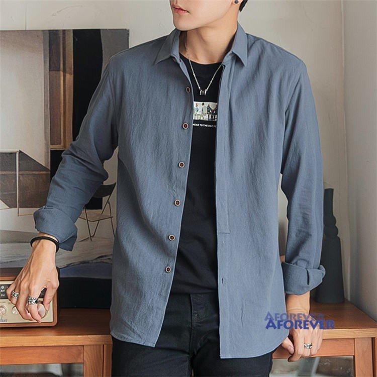 白シャツ カジュアルシャツ メンズ 長袖 シャツ 無地シャツ ビジネス 秋服 トップス お兄系 30代 40代 贅沢屋の