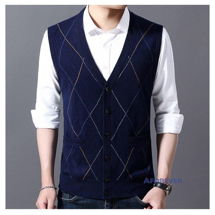 ニットベスト メンズ おしゃれ ベスト Vネック チェック柄 ビジネスベスト ニット カーディガン トップス 通勤 ニット セーター カラー ライトグレー Kingsafaritours Com