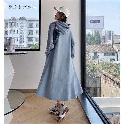豊富なギフト ロング丈 パーカー ロングワンピース レディース 長袖ワンピース パーカーワンピース ゆったり 送料無料 秋新作 春 無地 カジュアル 体型カバー 大きいサイズ ワンピース カラー グレー Www We Job Com