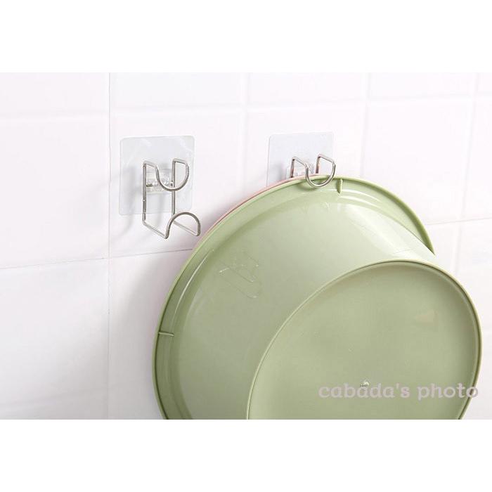 湯おけホルダー 2個セット 強力吸着シート 洗面器 フック 洗面所 収納 湯桶 風呂桶 バススタイル 壁面吸着湯桶掛け バス収納 お風呂 Cabada 422 2set Cabada 通販 Yahoo ショッピング
