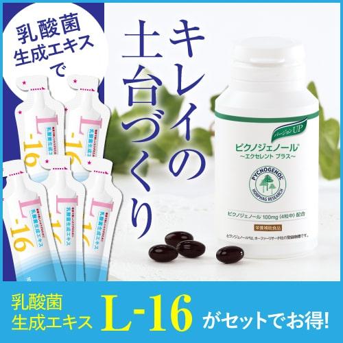 ピクノジェノール エクセレントプラス 1ヶ月分 120粒 乳酸菌生成エキスL-16 お試し | ブランド登録なし | 01