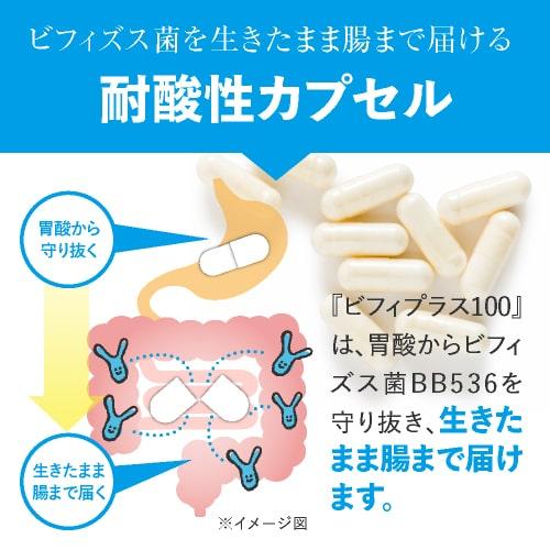 ビフィズス菌 BB536 100億個 腸まで届く 腸内環境 を改善 花粉 ホコリ ハウスダスト による鼻の不快感 軽減 ラクチュロース ビフィプラス100 31粒 4袋 約4ケ月分 | エクセレントメディカル | 14