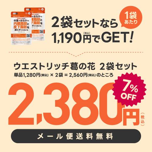 葛の花 サプリメント 葛の花由来 イソフラボン 肥満気味 の方の おなかの 内臓脂肪 皮下脂肪 減少 ウエストリッチ 葛の花 2袋 機能性表示食品 サラシア | エクセレントメディカル | 01
