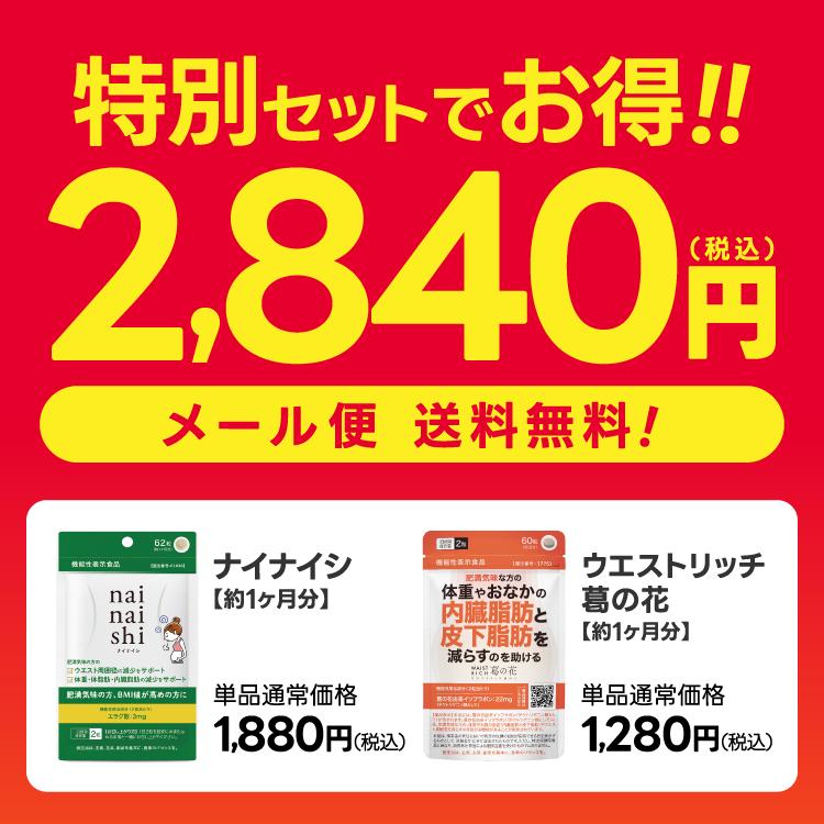 エラグ酸 葛の花 由来 イソフラボン サプリ ナイナイシ + ウエストリッチ葛の花 サプリメント 機能性表示食品 国産 橋本医師 推薦 | エクセレントメディカル | 01