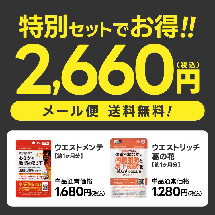 ブラックジンジャー サラシア 葛の花 由来 イソフラボン サプリ ウエストメンテ + ウエストリッチ葛の花 サプリメント 機能性表示食品 国産 橋本医師 推薦 | エクセレントメディカル | 01