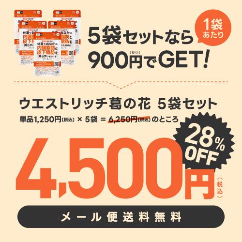 葛の花 サプリメント 肥満気味な方 おなかの 内臓脂肪 皮下脂肪 ウエスト周囲径 減らす ウエストリッチ 葛の花 30日分 5袋 機能性表示食品 | エクセレントメディカル | 01