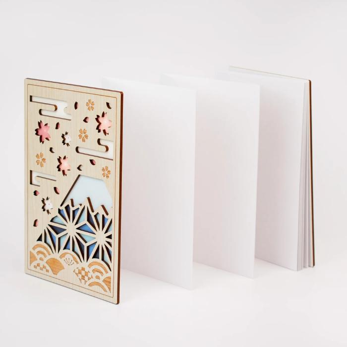 クルーシャル 御朱印帳 6種から1個選べる 加藤製本 木製表紙 日本 和風 和 風情 和柄 | ブランド登録なし | 01