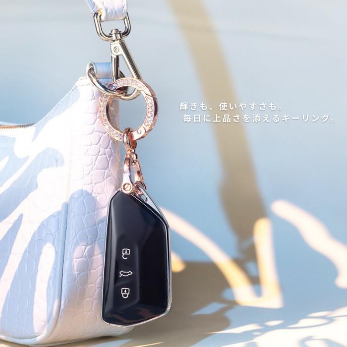 キラキラ カラビナ キーリング 選べる2個セット 鍵 キーリング キーホルダー ラインストーン 車 自動車 バイク 家 スマートキー | ブランド登録なし | 02