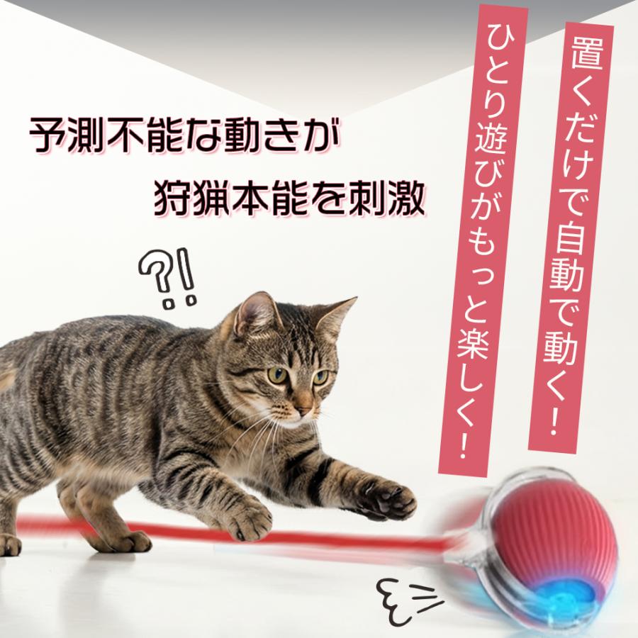 猫のおもちゃ にゃごのしっぽ 電動ボール 自動 一人遊び 3モード USB充電 光る ネコ 犬 小型犬 しっぽ 取り外し 洗える | ブランド登録なし | 02