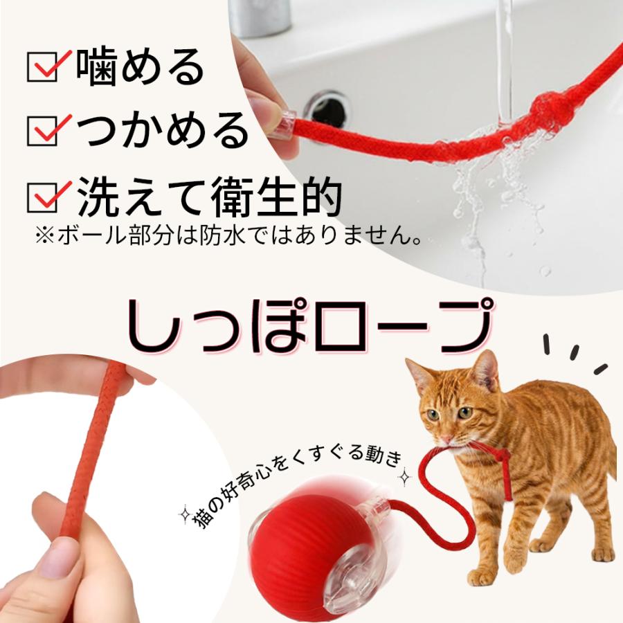 猫のおもちゃ にゃごのしっぽ 電動ボール 自動 一人遊び 3モード USB充電 光る ネコ 犬 小型犬 しっぽ 取り外し 洗える | ブランド登録なし | 03