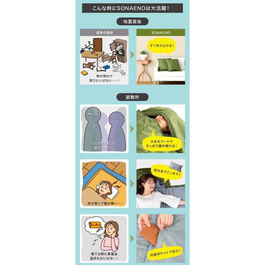 プロイデア SONAENO ソナエノ 2種から1個選べる PROIDEA クッション型 多機能寝袋 防災 寝袋 | ブランド登録なし | 06
