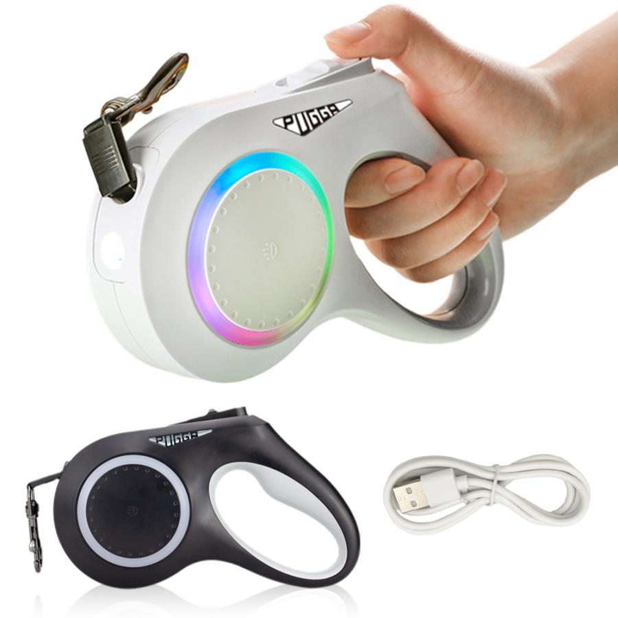伸縮リード ワンダフルリード 5m 強力LEDライト搭載 USB-C 充電式 ストラップ付き 光る 犬用 USB-C リード 伸縮 巻き取り 伸びる | ブランド登録なし | 02