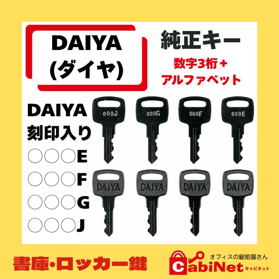 送料無料【合鍵】DAIYA（ダイヤ） 純正キー 数字3桁+E・F・G・J印