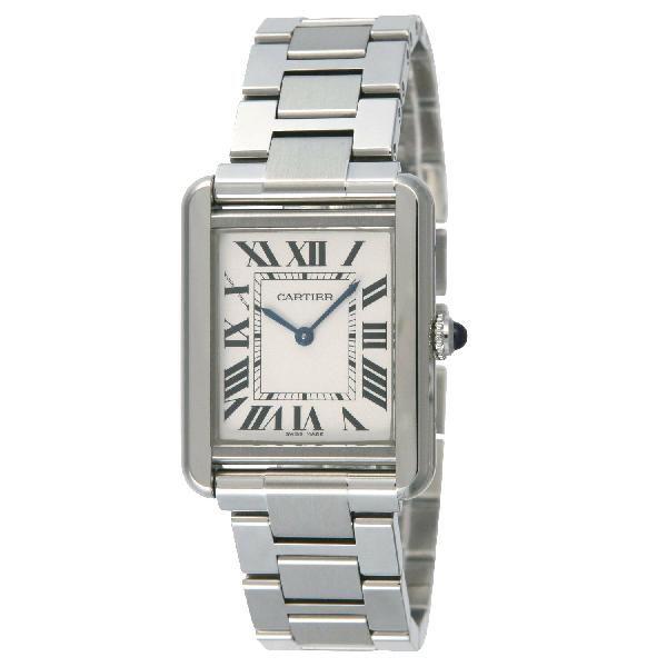 腕時計 カルティエ タンクソロ シルバーダイアル SM レディース