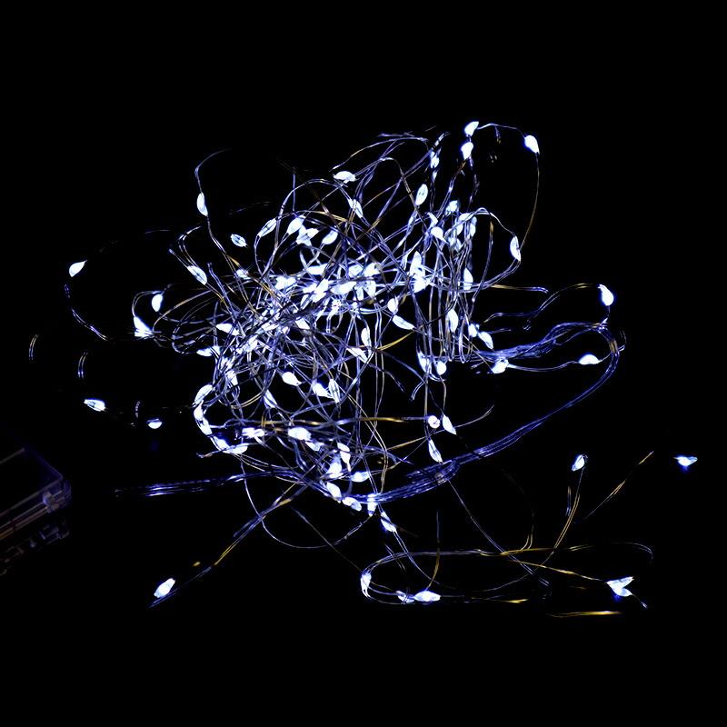 LEDイルミネーションライト 2個セット 100球 10m ホワイト 防水 リモコン付 単3電池×8本付 ハック HAC2874WH 装飾