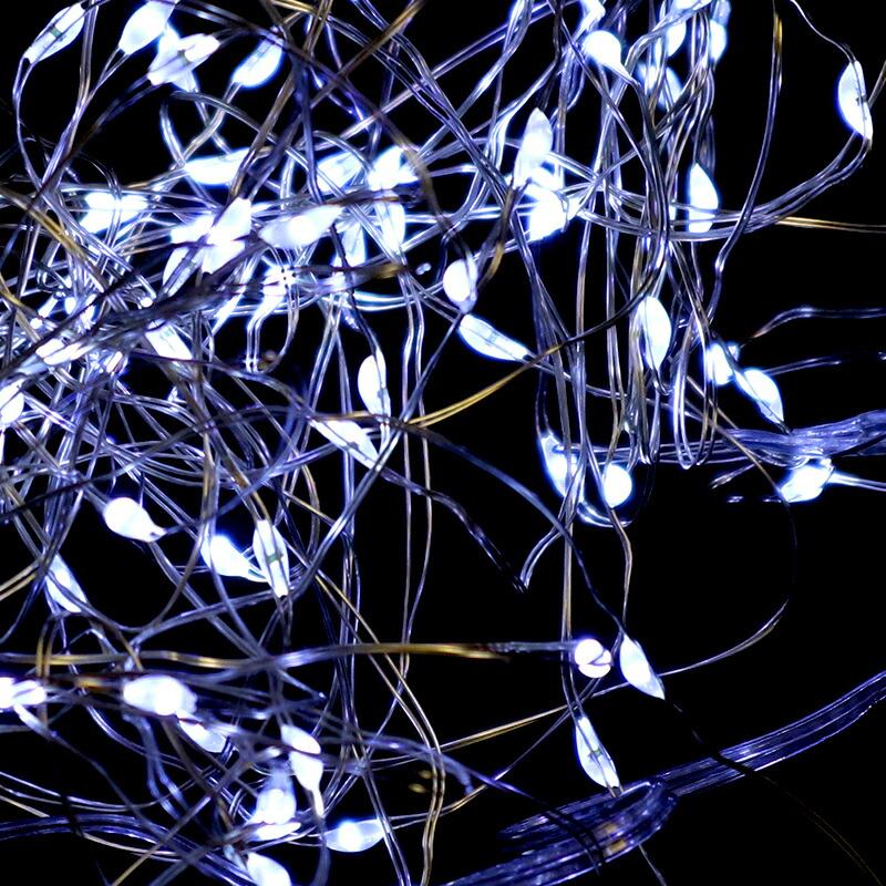 LEDイルミネーションライト 100球 10m ホワイト 防水 リモコン付 単3電池×4本付 ハック HAC2874WH 装飾 クリスマス