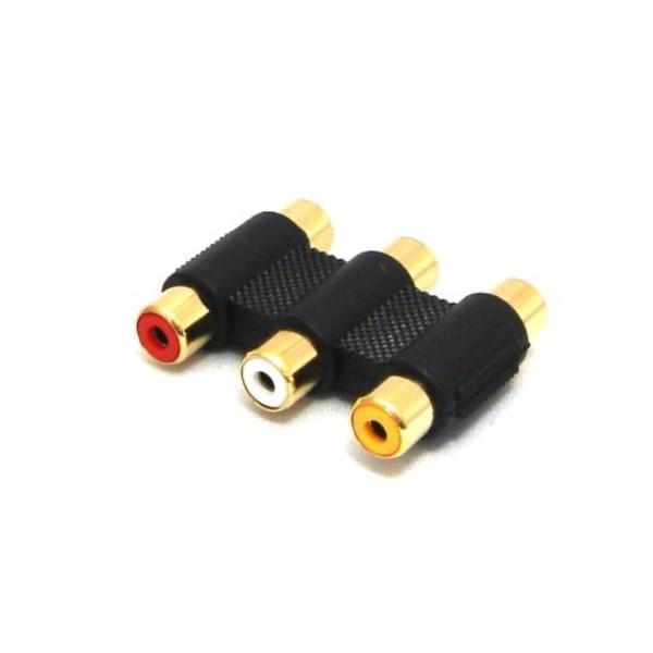 AV端子 中継プラグ RCA コンポジット ビデオケーブル 3ピン 中継 延長 アダプタ 赤白黄 3Aカンパニー MAILJAVOUT