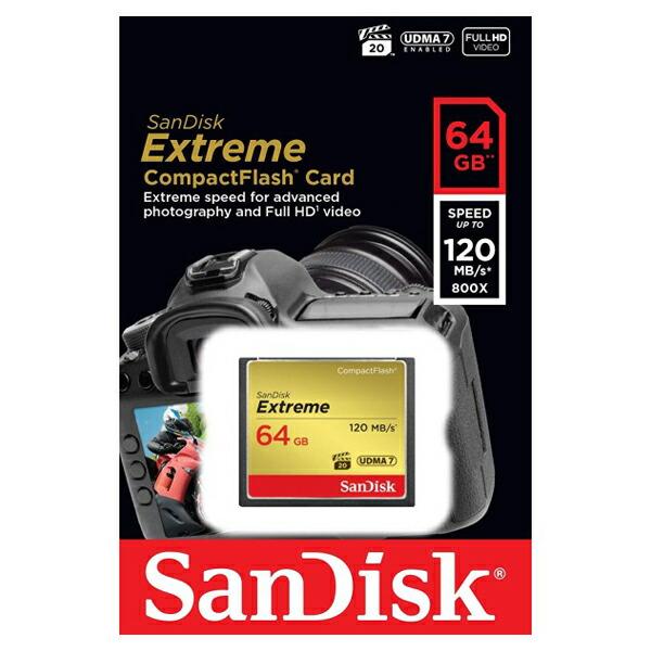 サンディスク CFカード 64GB EXTREME 120MB/s UDMA7対応 SDCFXSB-064G-G46 コンパクトフラッシュ メモリーカード SanDisk 海外リテール｜cablestore｜03