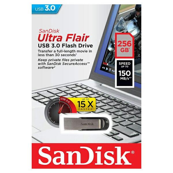 サンディスク USB3.0フラッシュメモリ 256GB Ultra Flair SDCZ73-256G-G46 USB3.0 USBメモリ SanDisk 海外リテール｜cablestore｜03