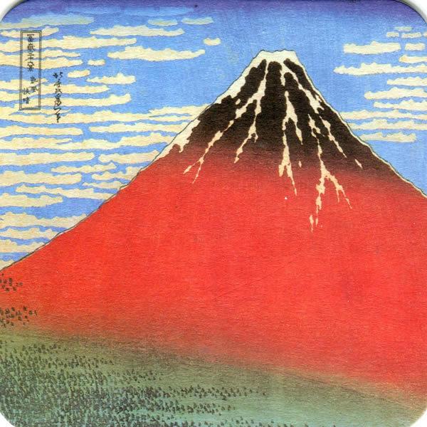 浮世絵 コースター 富士山 柄 葛飾北斎 赤富士 12枚まとめ買いセット