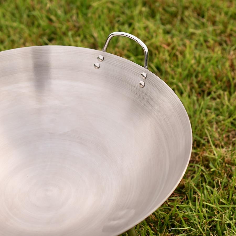 中華鍋型焚火台、ステンレス製、焚き火で鍋料理にも使えます cacomoca Fire Pit WOK 50cmファイヤーピット・ワック 50cm |  | 12