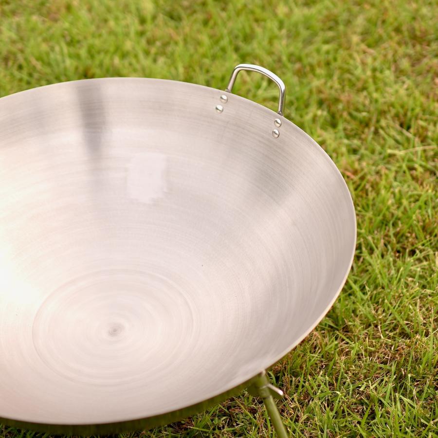 中華鍋型焚火台、ステンレス製、焚き火で鍋料理にも使えます cacomoca Fire Pit WOK 65cmファイヤーピット・ワック 65cm |  | 04