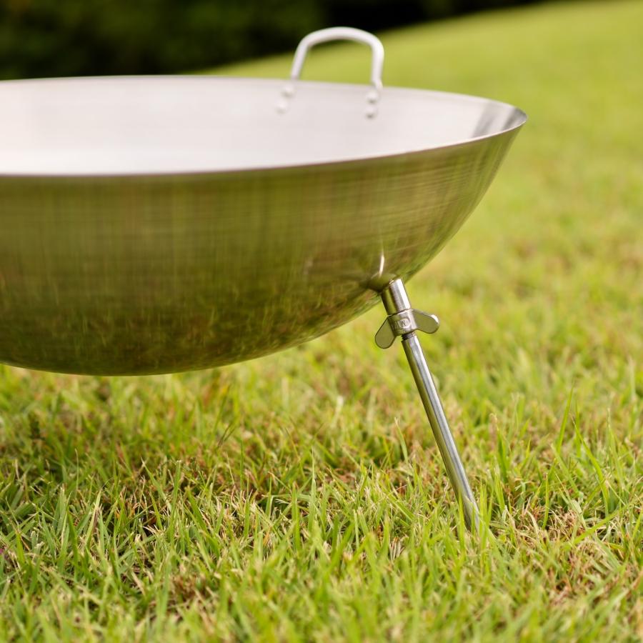 中華鍋型焚火台、ステンレス製、焚き火で鍋料理にも使えます cacomoca Fire Pit WOK 65cmファイヤーピット・ワック 65cm |  | 05