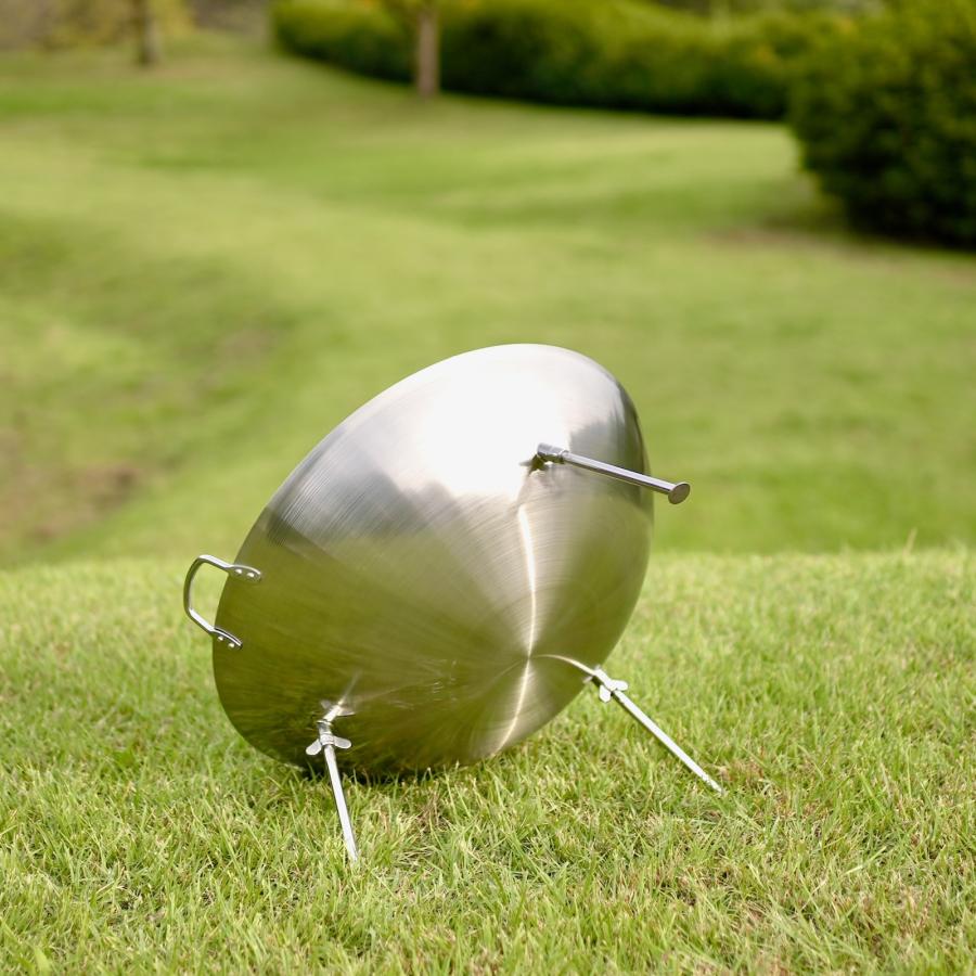 中華鍋型焚火台、ステンレス製、焚き火で鍋料理にも使えます cacomoca Fire Pit WOK 65cmファイヤーピット・ワック 65cm |  | 07